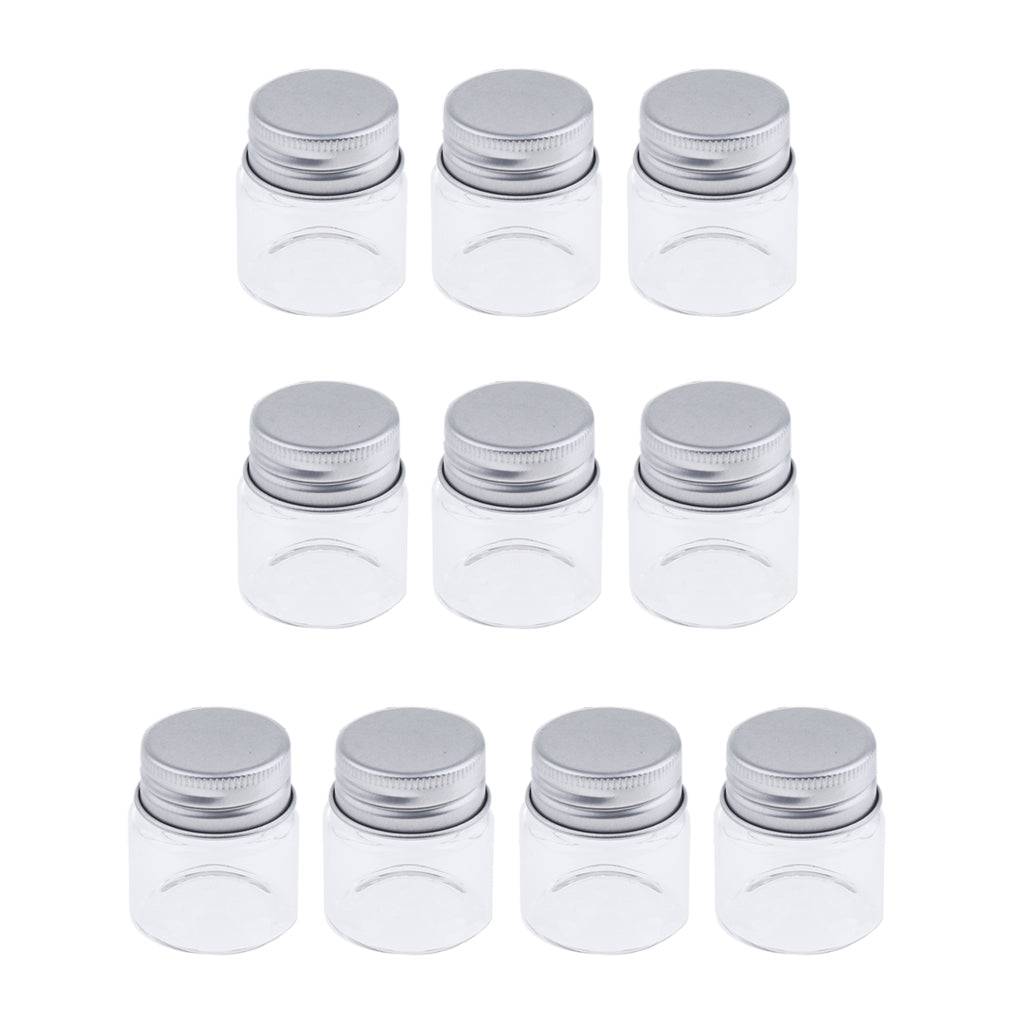 10x High Borosilicate Sample Vials Clear Glass Bottles wit Aluminum Cap 20ml