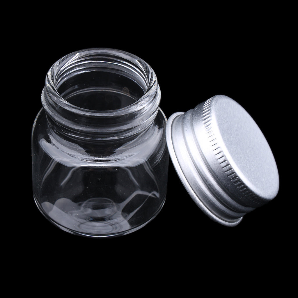 10x High Borosilicate Sample Vials Clear Glass Bottles wit Aluminum Cap 20ml