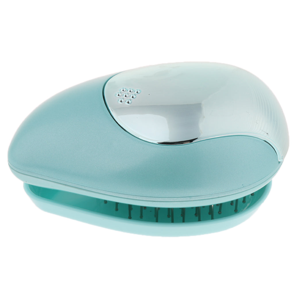 Portable Mini Electric Ionic Hairbrush Hair Brush Comb Massage Mint Green