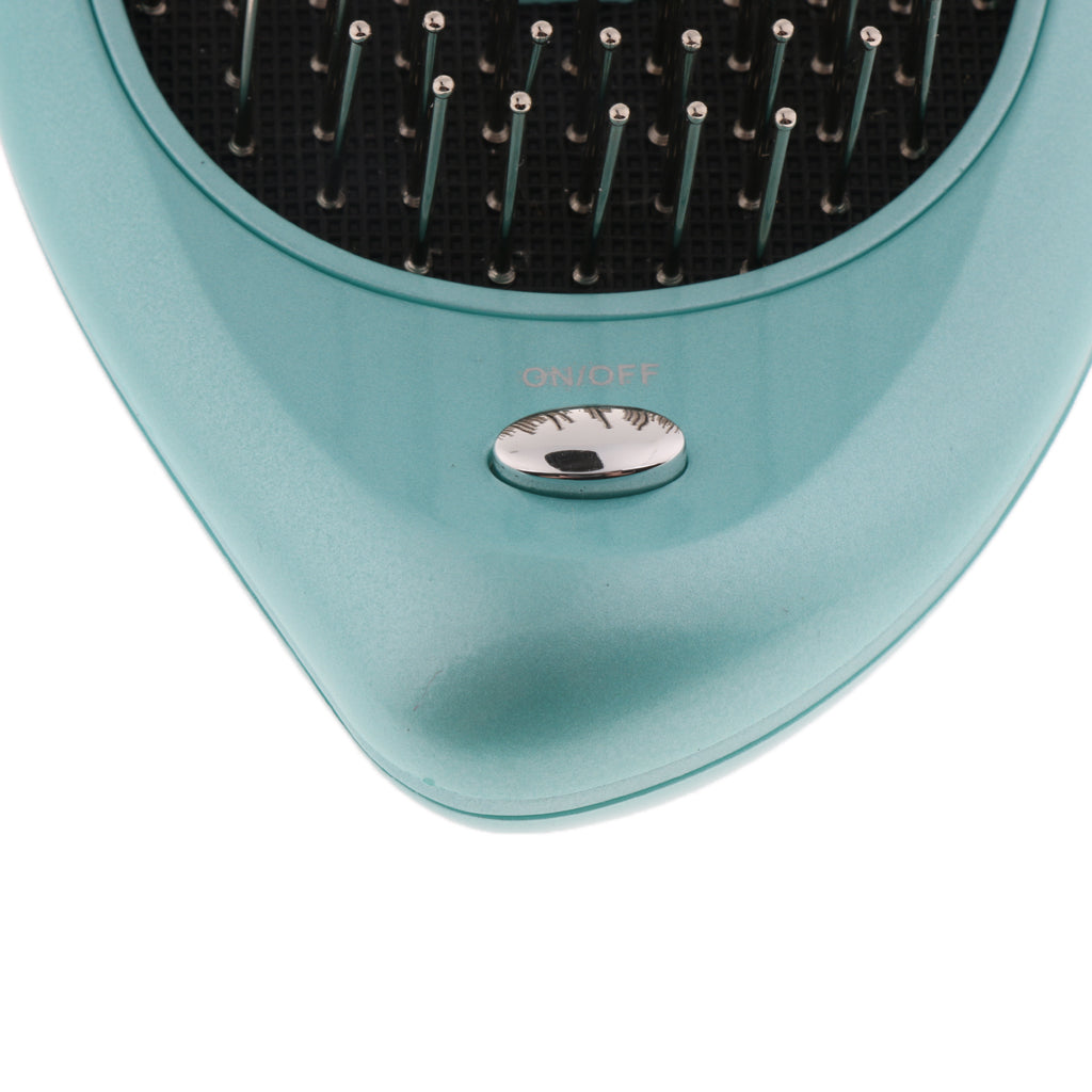 Portable Mini Electric Ionic Hairbrush Hair Brush Comb Massage Mint Green