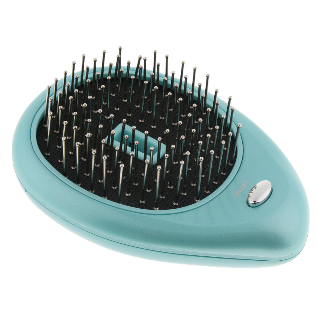 Portable Mini Electric Ionic Hairbrush Hair Brush Comb Massage Mint Green