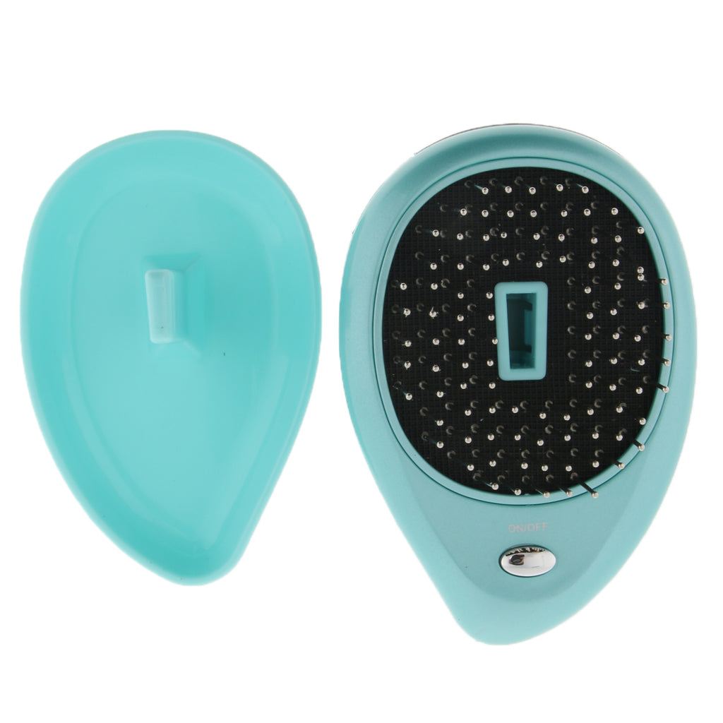 Portable Mini Electric Ionic Hairbrush Hair Brush Comb Massage Mint Green