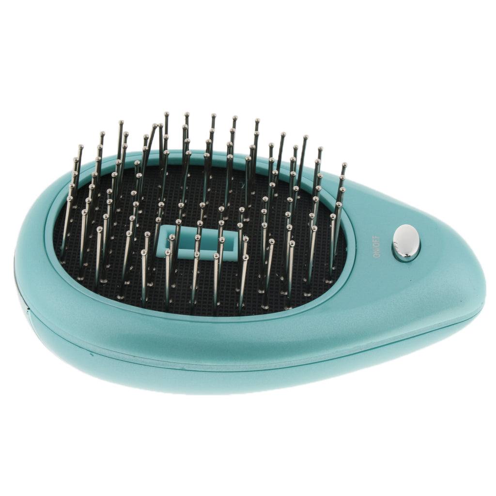 Portable Mini Electric Ionic Hairbrush Hair Brush Comb Massage Mint Green