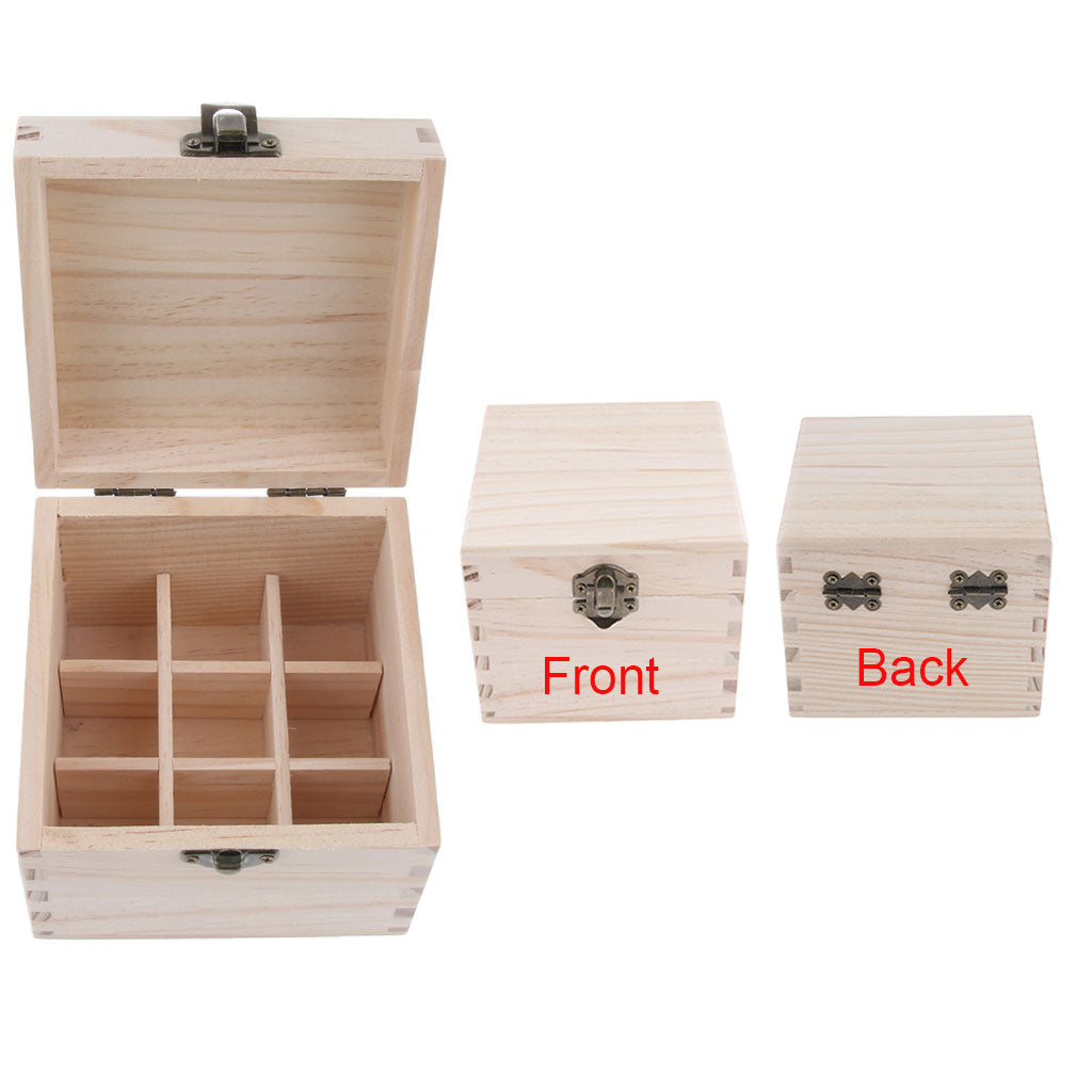 9 Grids 10ml Wooden Essential Oil Storage Box Aromatherapy Organizer Case