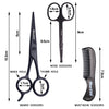 Nose Beard Mustache Scissors and Comb Set  for Men Women Care With Bag Black