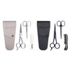 Nose Beard Mustache Scissors and Comb Set  for Men Women Care With Bag Black