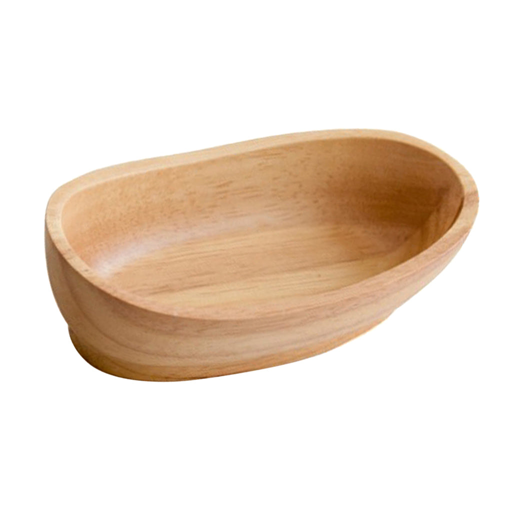 Wooden Salad Bowl Wavy Serving Bowl Mixing Bowl for Dessert Fruit 15X8X4cm