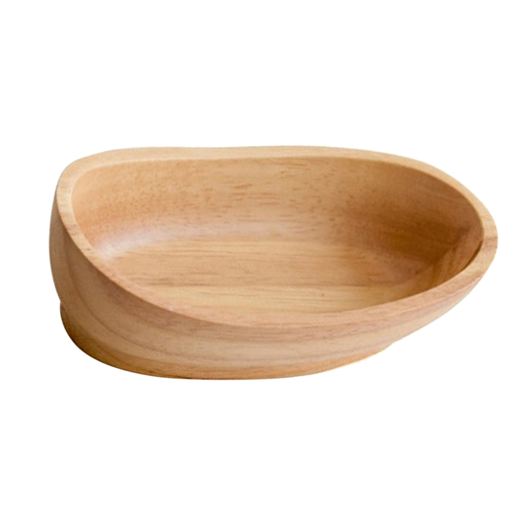 Wooden Salad Bowl Wavy Serving Bowl Mixing Bowl for Dessert Fruit 15X8X4cm