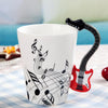 Musical Notes Design Ceramic Drink Tea Mug Cup Electric Guitar Red Freedom