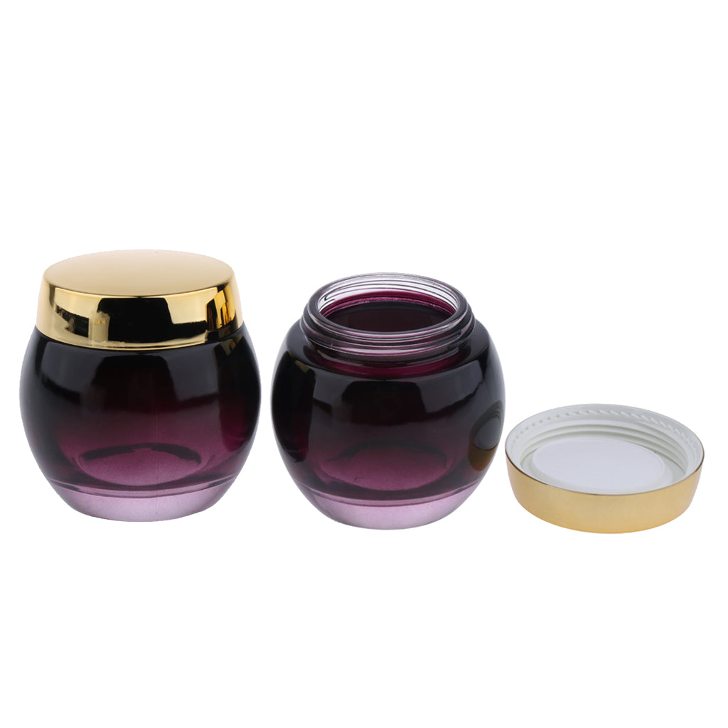 120g Glass Mask Jar Cream Empty Container with Screw Thread Lid Gold Lid