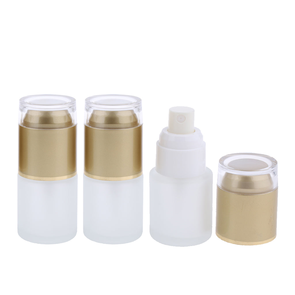 3 Piece 20ml Frosting Glass Refillable Empty Pump Spray Bottle 02 Golden Cap