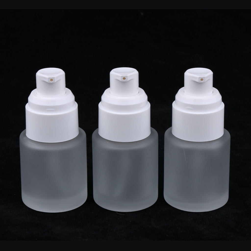 3 Piece 20ml Frosting Glass Refillable Empty Pump Spray Bottle 01 Golden Cap