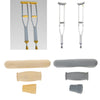 1 Set Crutch Accessory Kit Crutch Pad+Handle Grip Covers+Tip Cover Gray