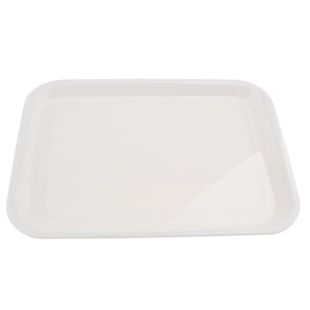 Melamine Hotel Serving Tray Dishes Cup Glass Cake Rectangular Tray White XL