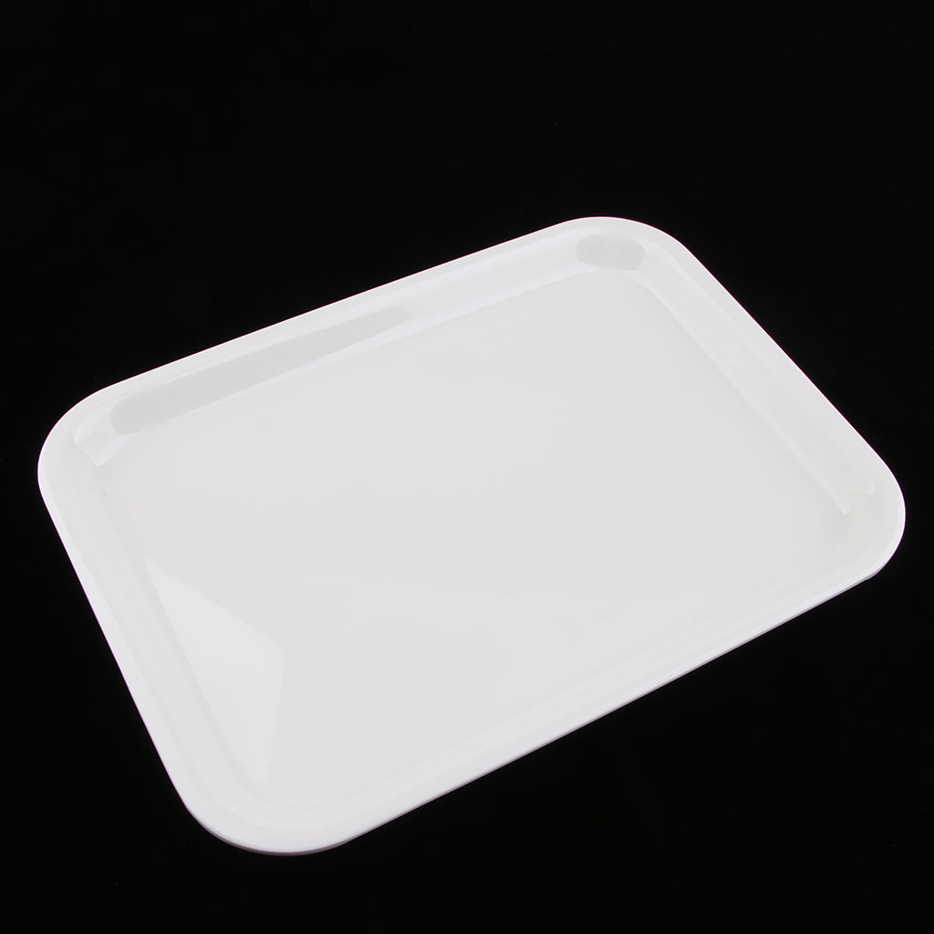 Melamine Hotel Serving Tray Dishes Cup Glass Cake Rectangular Tray White XL