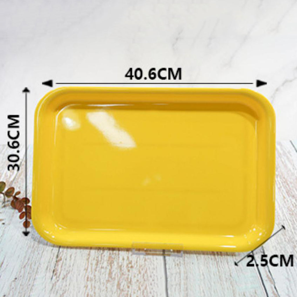 Melamine Hotel Serving Tray Dishes Cup Glass Cake Rectangular Tray Yellow XL