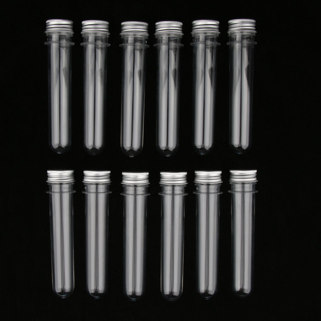 12Piece Plastic Test Tubes With Caps Candy Cookie Bath Salt Tubes Vials 40ml