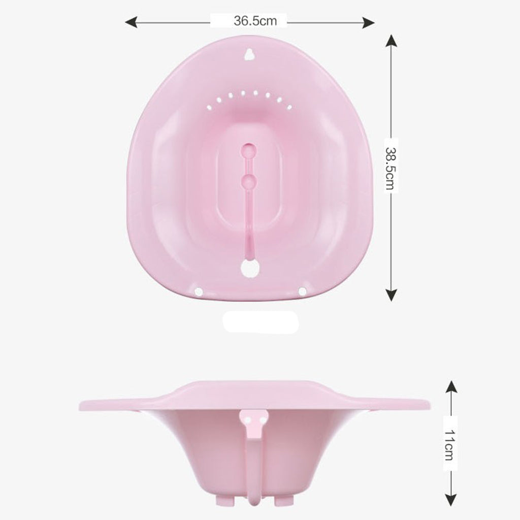 Toilet Sitz Bath Tub Hip Basin with Flusher for Pregnant Hemorrhoids Pink