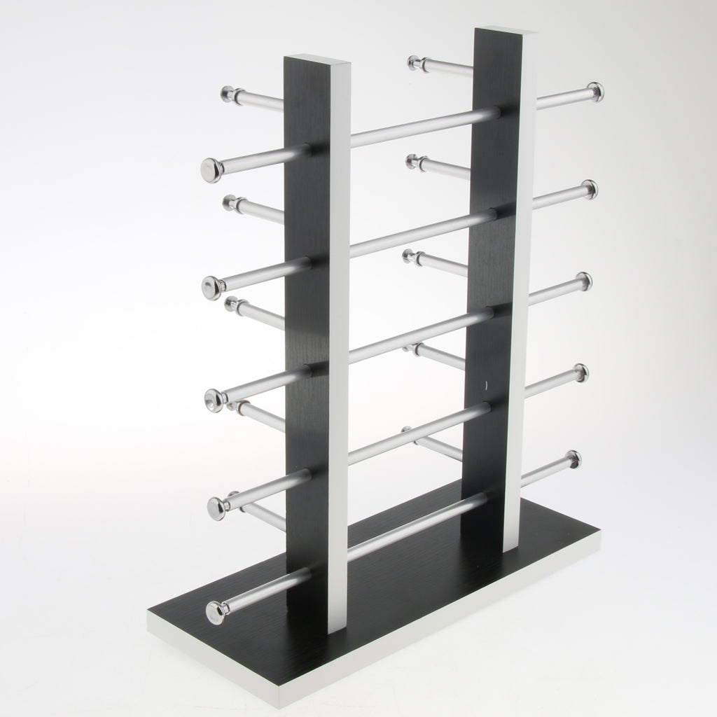 Sunglasses Display Stand Glass Eyewear Storage Rack for 10Pairs Black White