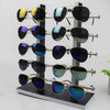 Sunglasses Display Stand Glass Eyewear Storage Rack for 10Pairs Black White