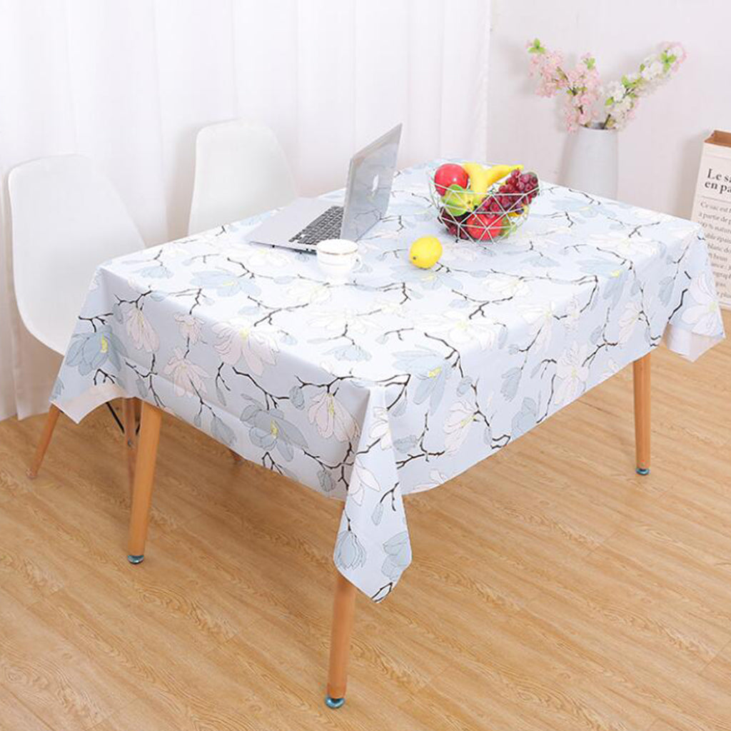 PVC Tablecloth Large Rectangle Dinner Table Cove Protector Mangnolia