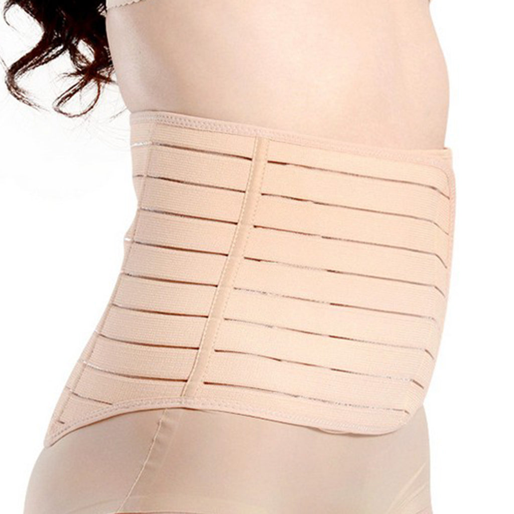 Women Postpartum Girdle Shapewear Wrap Band Waist Support Belt L Beige