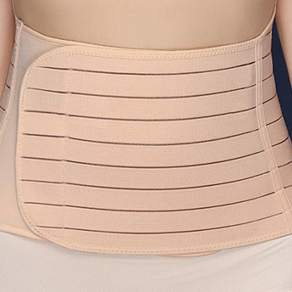 Women Postpartum Girdle Shapewear Wrap Band Waist Support Belt L Beige