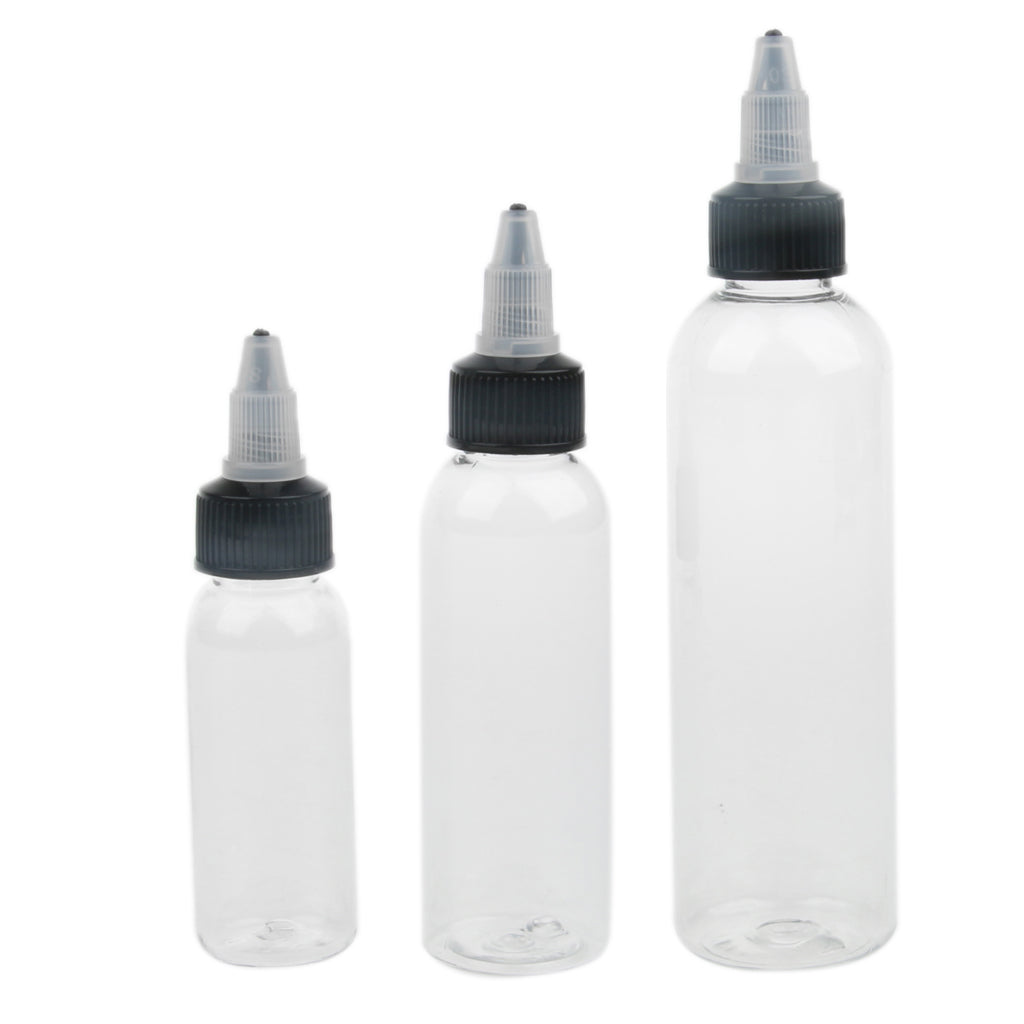 20 Piece Empty Plastic Squeeze Bottle withTwist Top Cap Tip Applicator 30ml