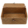 Seagrass Storage Baskets with Lid for Home and Bathroom Organization L