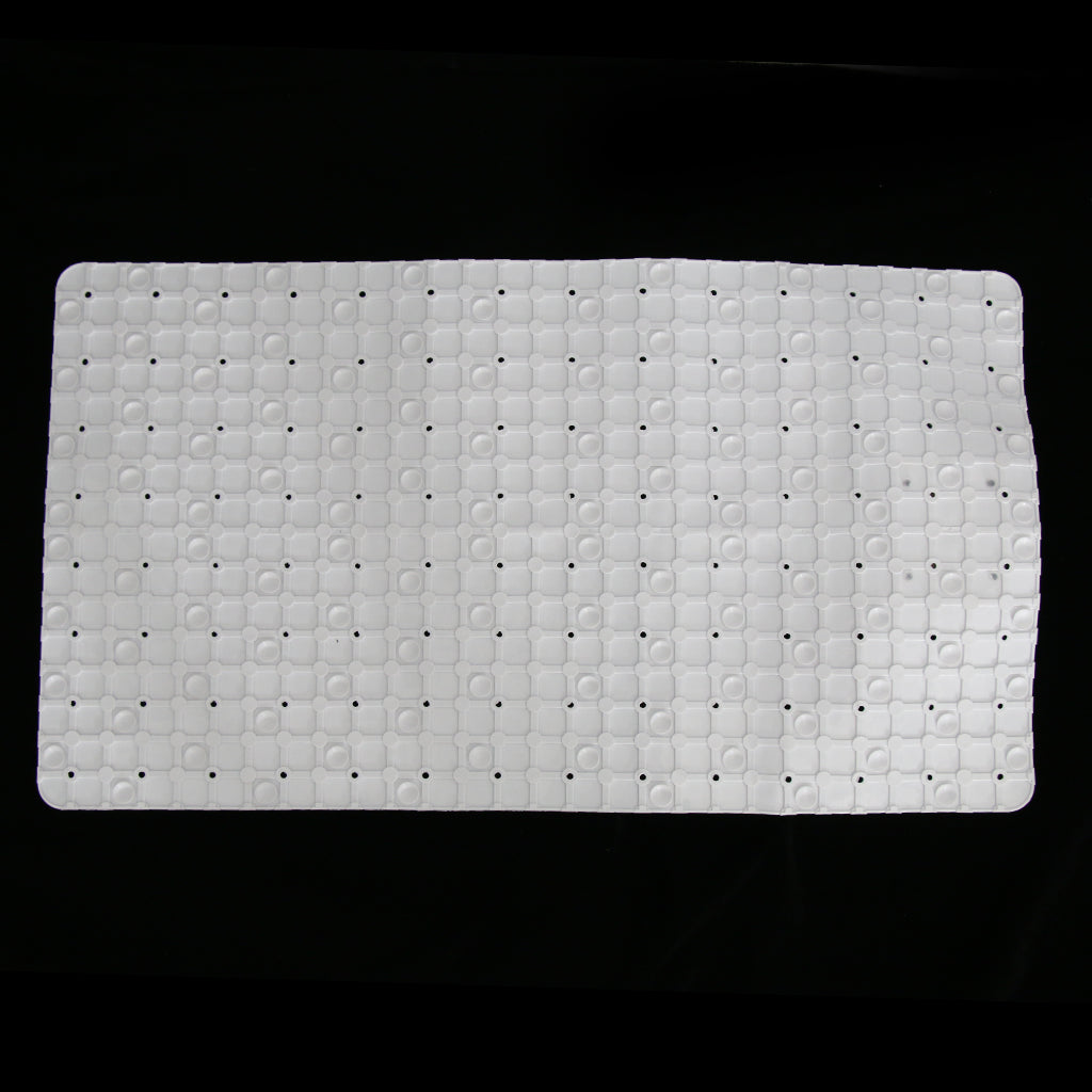 Non Slip Bathroom Shower Bath Tub Suction Bathtub Mat with Drain Hole White