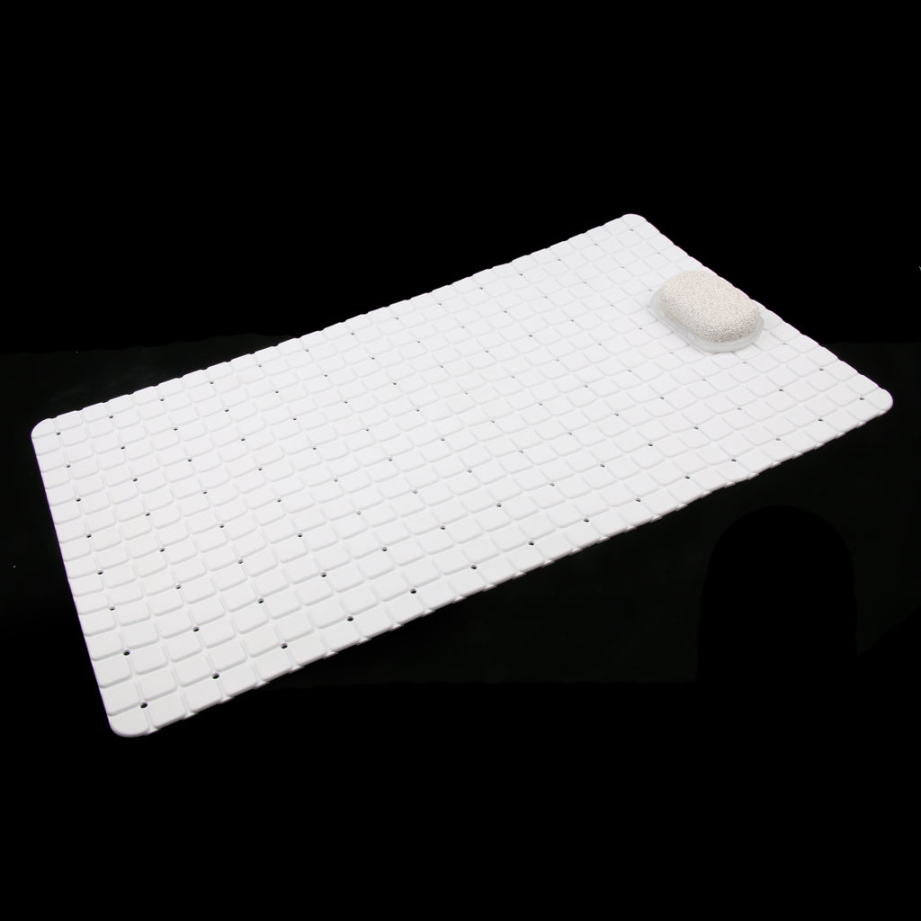 Non Slip Bathroom Shower Bath Tub Suction Bathtub Mat with Drain Hole White