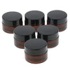 6 Pcs Refillable Cosmetic Containers Round Glass Jars Face Cream Lotion  15g