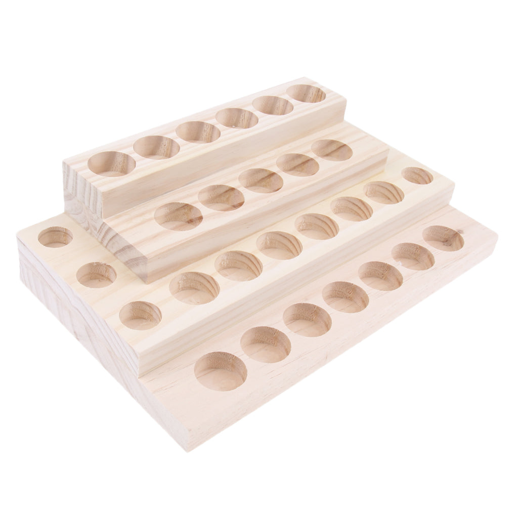 Wooden Essential Oil Holder Display Storage Rack Tray Organizer  30 Slots