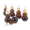 6 Pieces Gourd Glass Dropper Bottles For Essential Oil Makeup Liquid 10ml