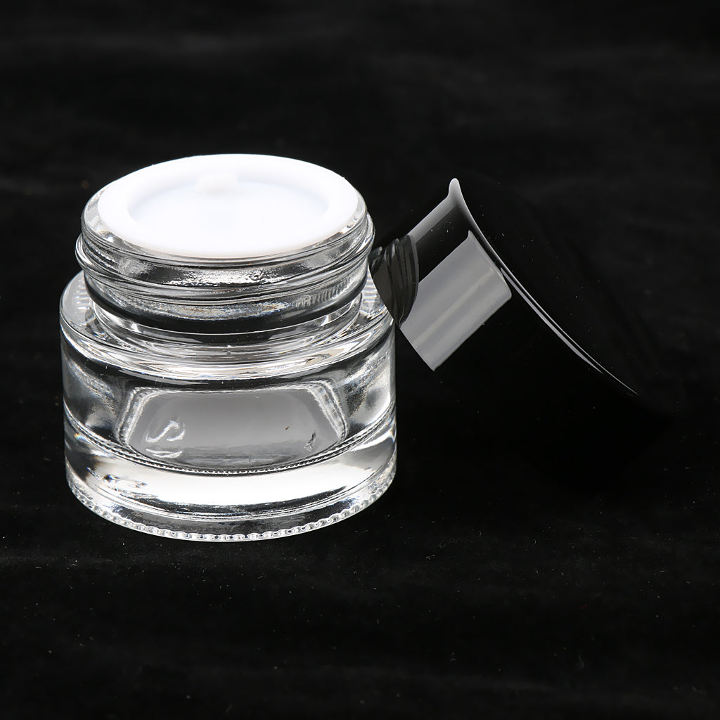 6 Pieces Glass Pot Jars Cream Bottle Makeup Cosmetic Container Clear