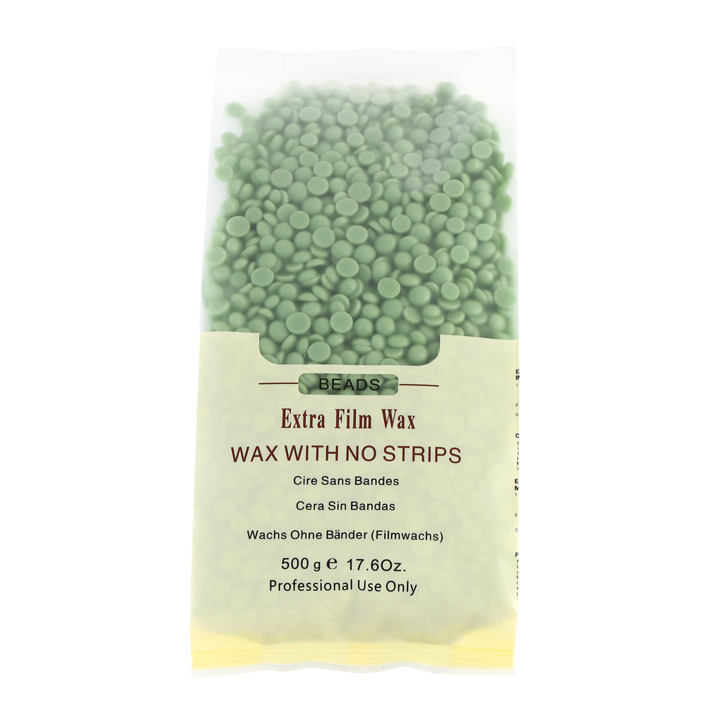 500g No Strip Pearl Hard Film Wax Beads Beans Pellet Hair Removal Green Tea