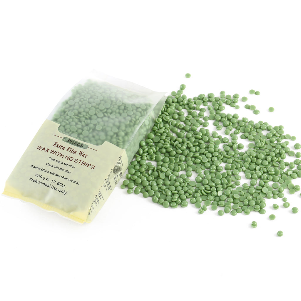 500g No Strip Pearl Hard Film Wax Beads Beans Pellet Hair Removal Green Tea