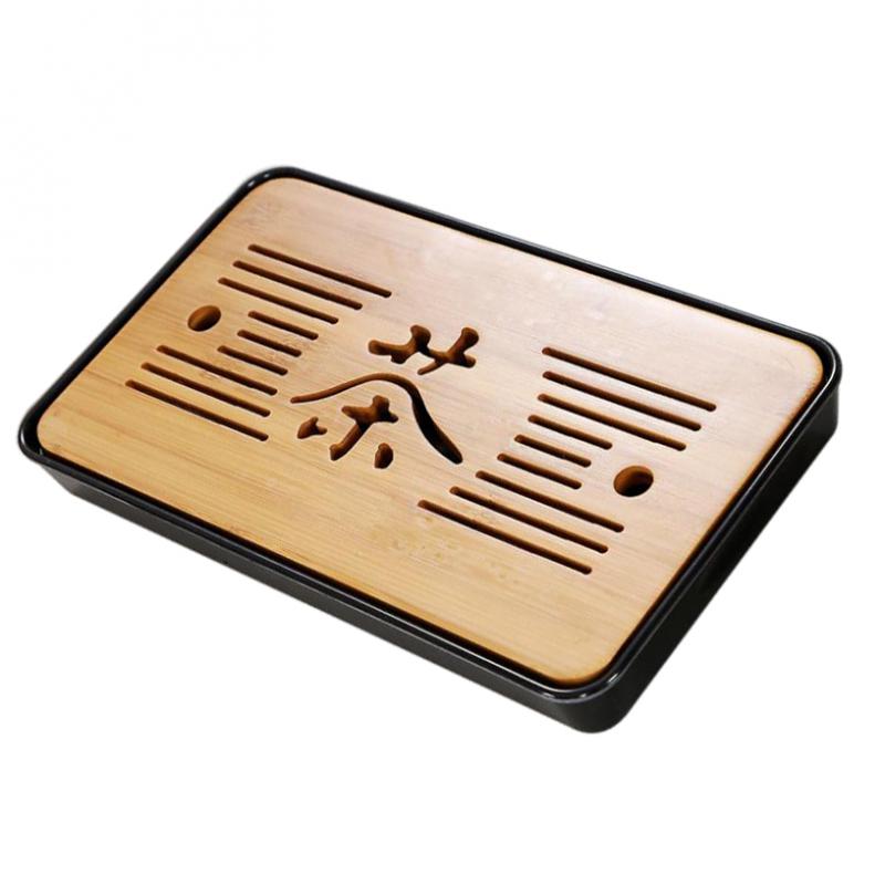 Kung Fu GongFu Tea Table Serving Tray Drainage Type Black M Cha