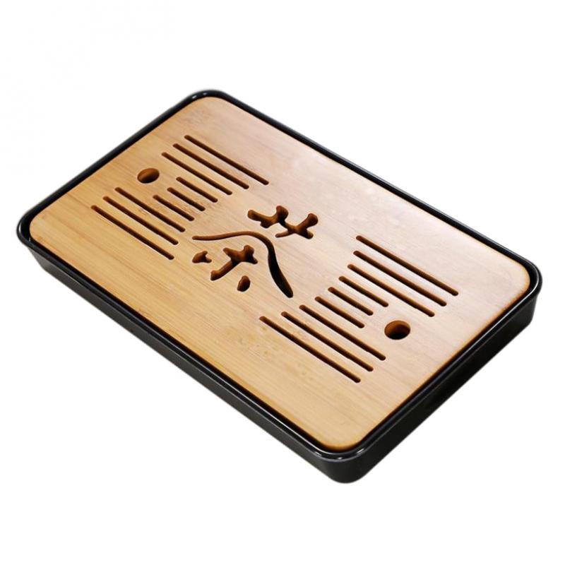 Kung Fu GongFu Tea Table Serving Tray Drainage Type Black M Cha