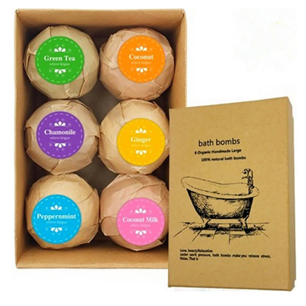 6 Pieces Women Scented Bubble Bath Salt Essential Balls Set Kit