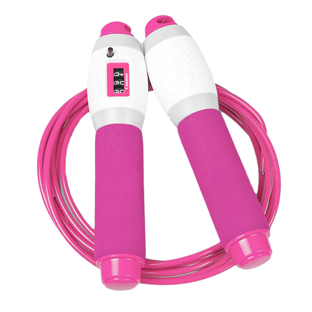 Adjustable Workout Jump Rope Skipping Rope for Women Men Kids Rose Red