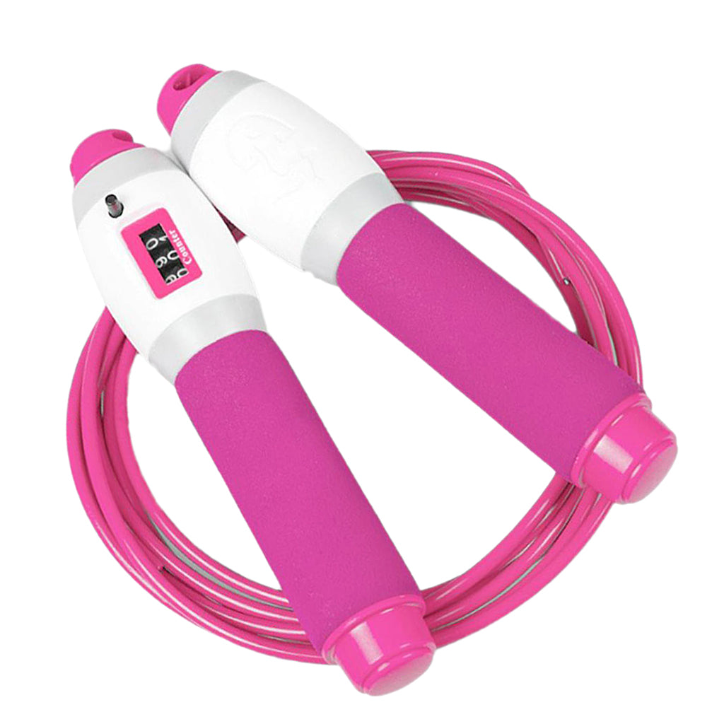 Adjustable Workout Jump Rope Skipping Rope for Women Men Kids Rose Red