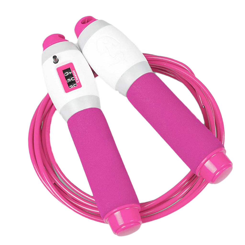 Adjustable Workout Jump Rope Skipping Rope for Women Men Kids Rose Red