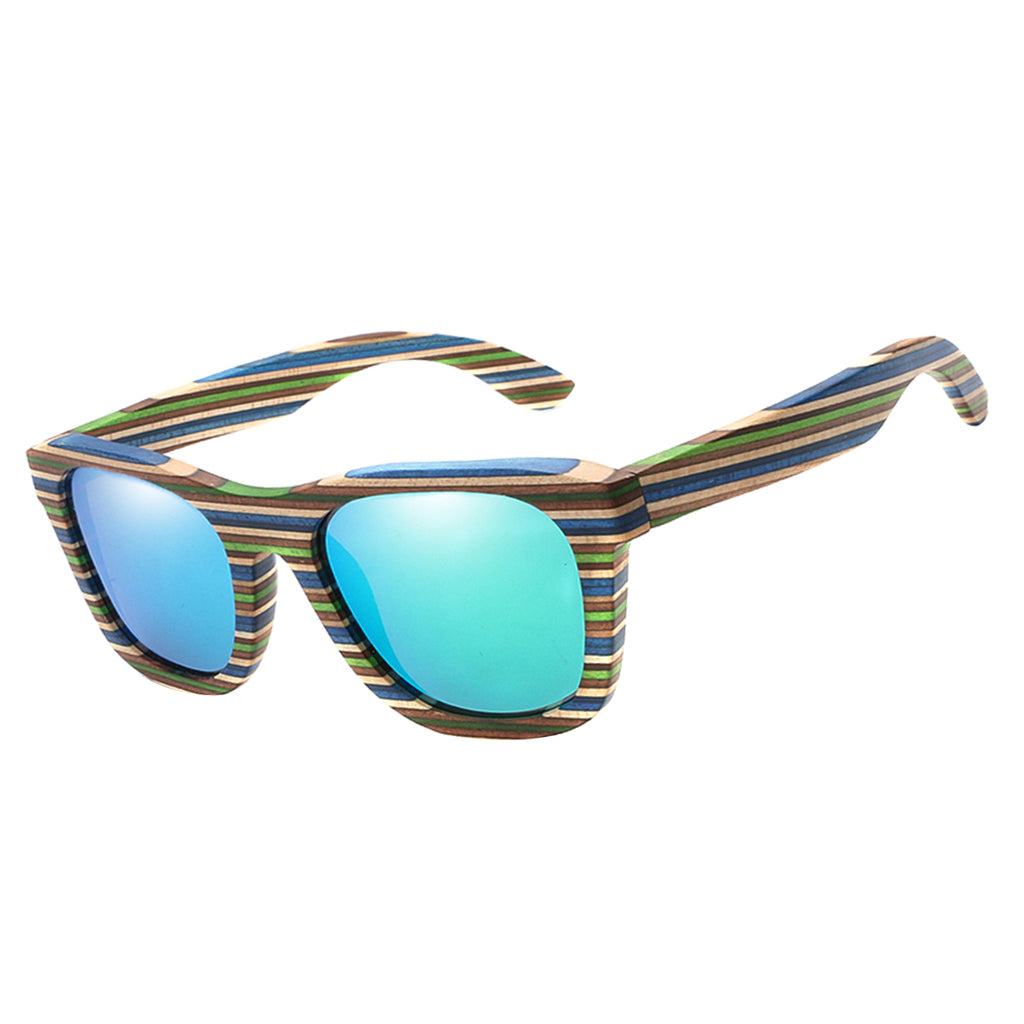 Wood Vintage Retro Polarized Uv Protection Fashion Sunglasses Eyeware Green