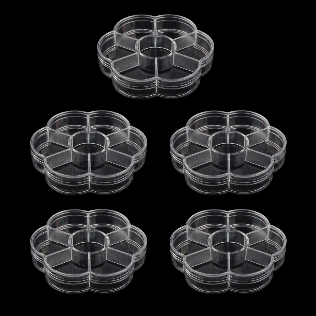 5 Pieces Travel 7 Grids Storage Medicine Box Transparent Pill Container Case