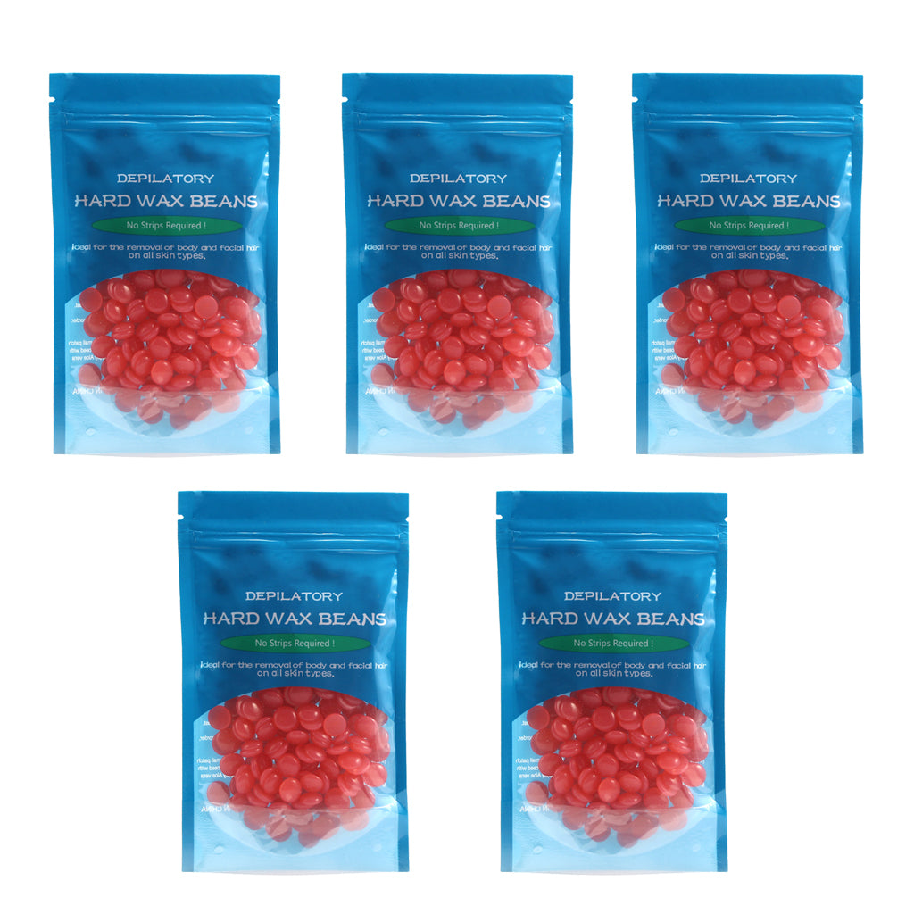 5 Bags Hot Film Wax Beans Hair Removal Bikini Depilatory Beads Strawberry