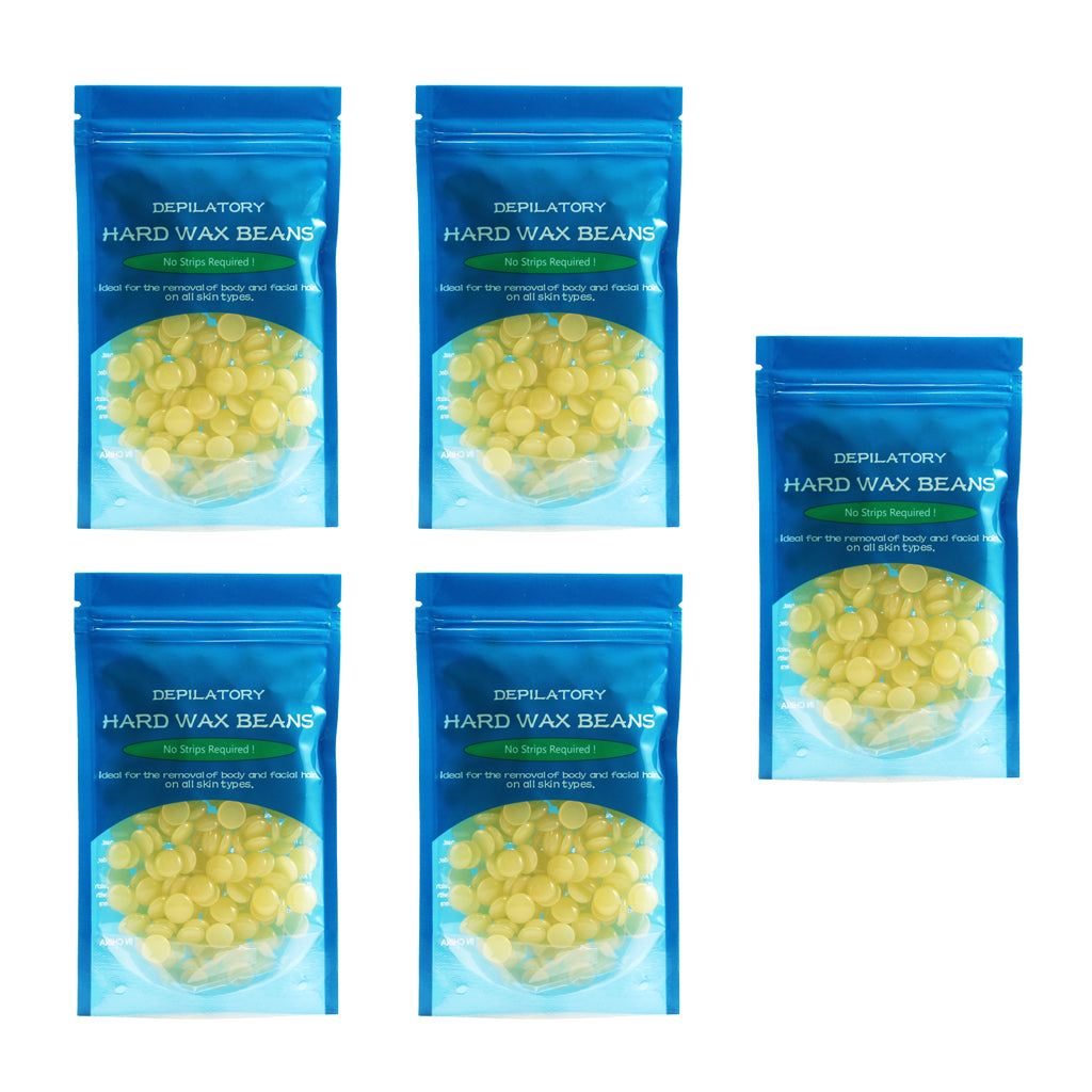 5 Bags Hot Film Wax Beans Hair Removal Bikini Depilatory Beads Honey