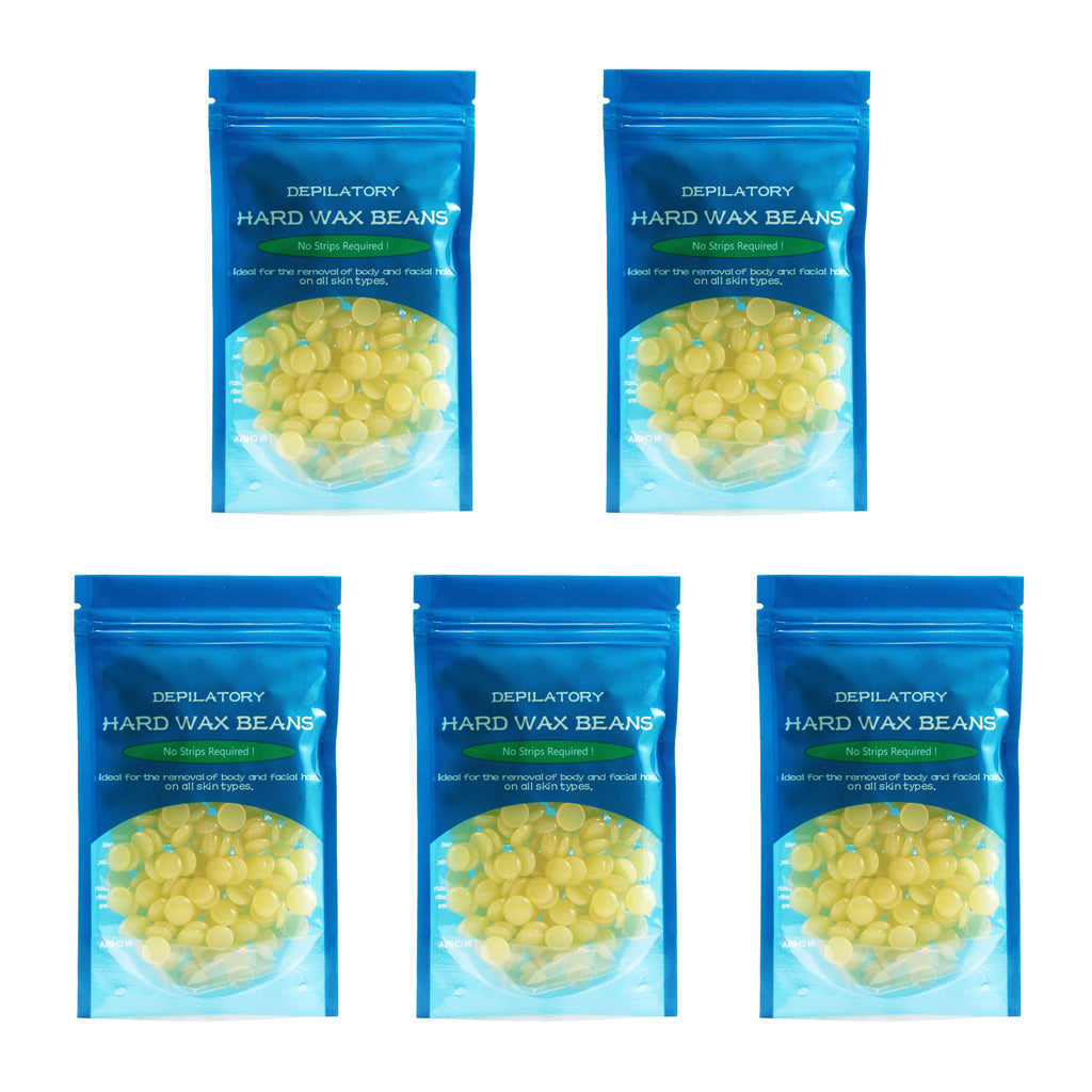 5 Bags Hot Film Wax Beans Hair Removal Bikini Depilatory Beads Honey