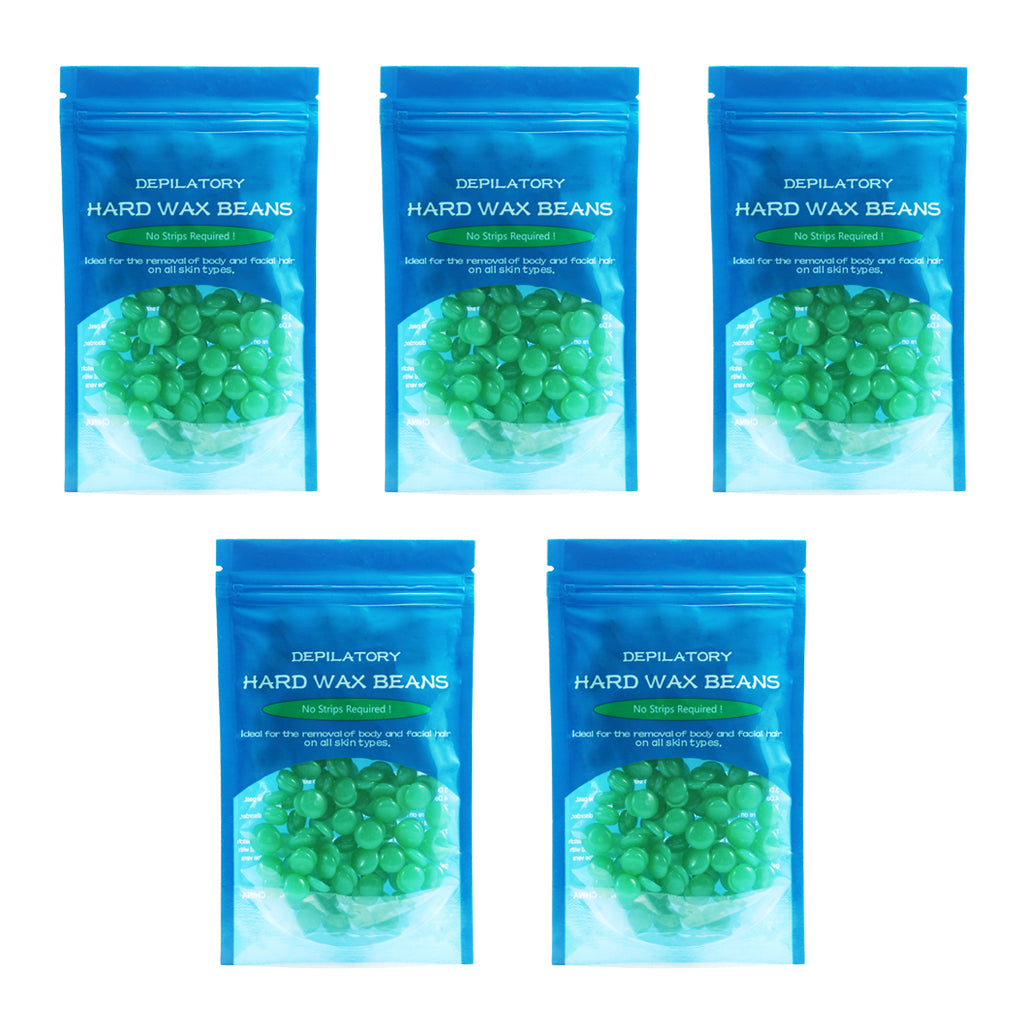 5 Bags Hot Film Wax Beans Hair Removal Bikini Depilatory Beads Green Tea