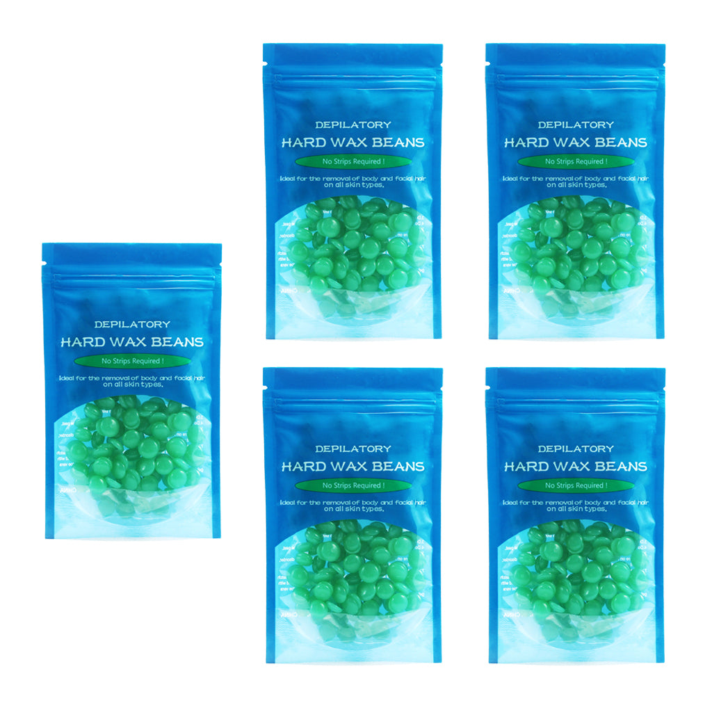 5 Bags Hot Film Wax Beans Hair Removal Bikini Depilatory Beads Green Tea